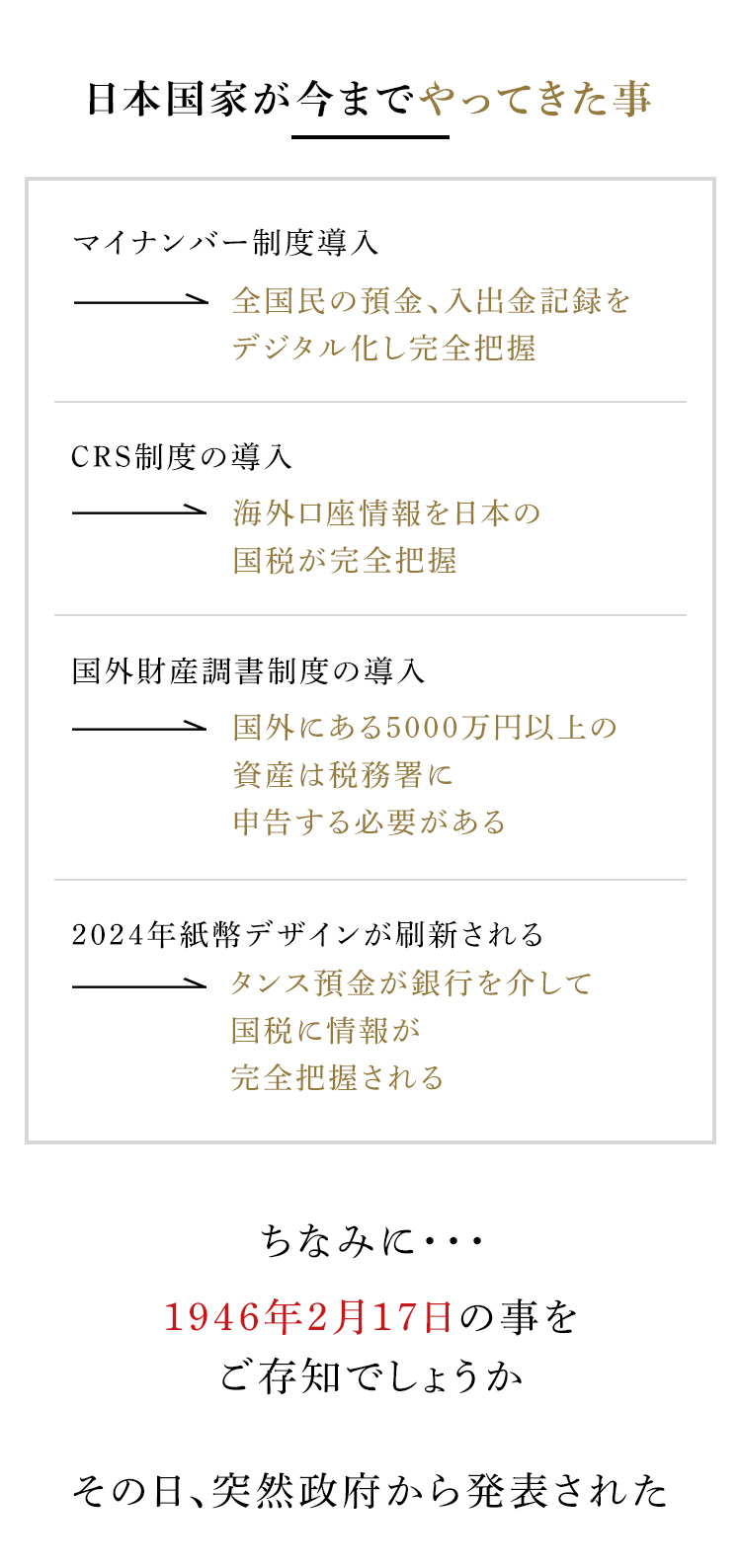 日本国家が今までやってきた事